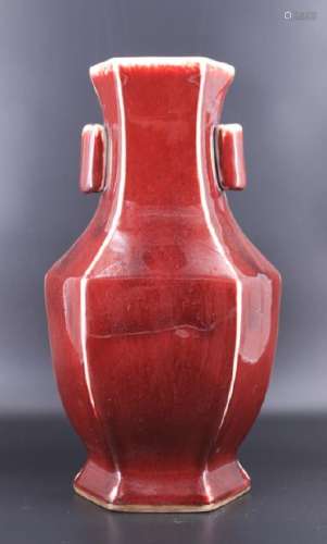 Qing Porcelain Red Glaze Vase