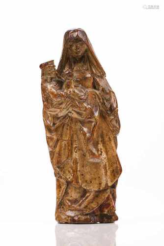 Saint Anne with Our Lady and Child JesusWood sculpture with traces of polychromyFlemish, late