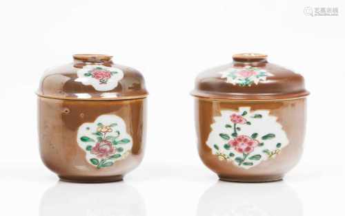Two lided boxesChinese export porcelainBrown 