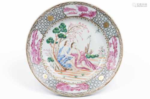 A plateChinese export porcelainPolychrome