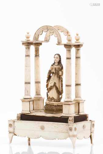 The Virgin Mary and plynthIvory Indo-Portuguese sculpture depicting the Virgin on a crescentEvidence