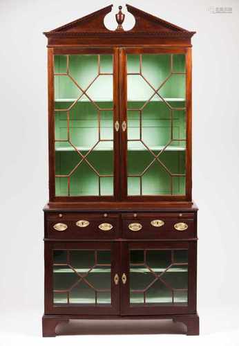 A D.Maria cupboardBrazilian mahoganyLower section with two sliding surfaces, two drawers, glazed