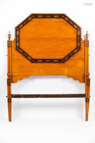 A D.Maria bedSatinwood with rosewood marquetry of foliage scroll motifsPortugal, 18th / 19th