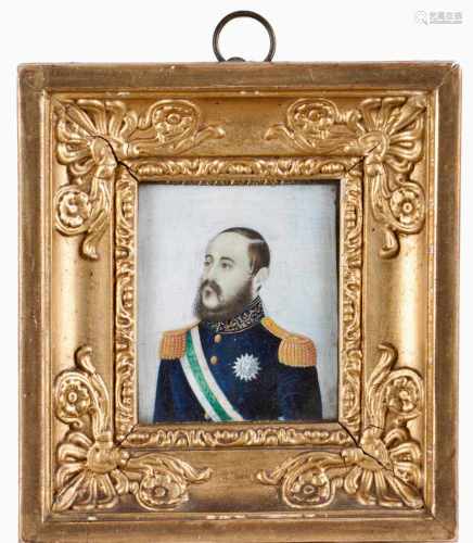 Portuguese School, 19th centuryMiniature on ivory depicting King D.Miguel I6x5 cm