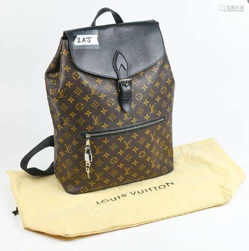 Louis Vuitton style Macassar Palk backpack, executed in