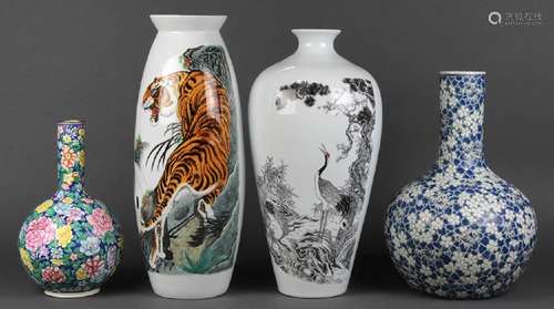 Chinese Porcelain and Enamel Metal Vases