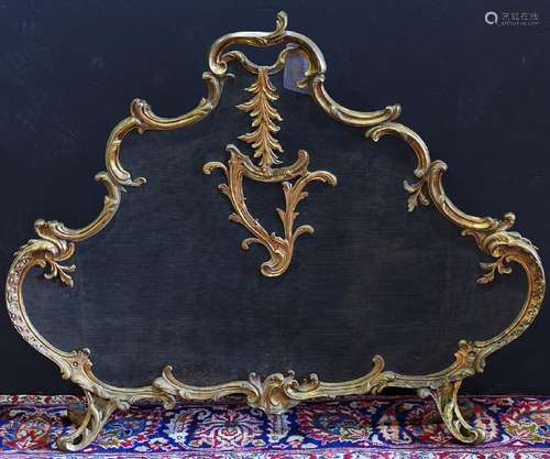 Rococo style bronze fire screen