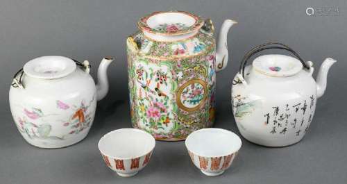 Chinese Porcelain Teapots and Cups