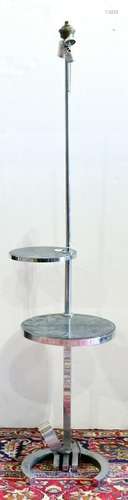 Art Deco style two-light floor lamp, having two tiered