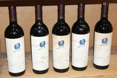 (lot of 5) 1991 Opus One red wine