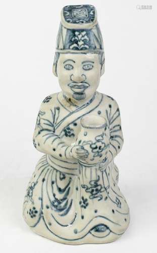 Vietnamese Chudau-style Blue-and-White Figure