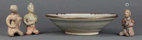 Celadon Bowl and Thai Ceramic Figures