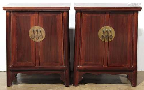 Two Chinese Small Lacquered Cabinets