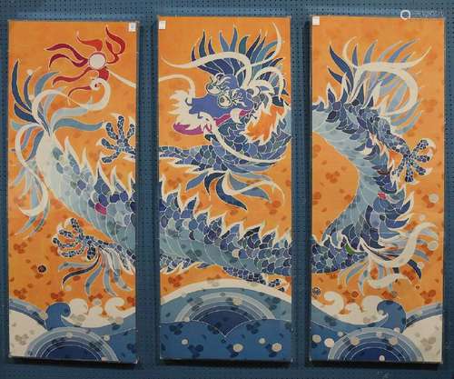 Silk Screen Triptych, Dragon