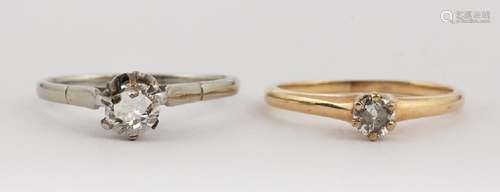 (Lot of 2) Diamond and gold rings