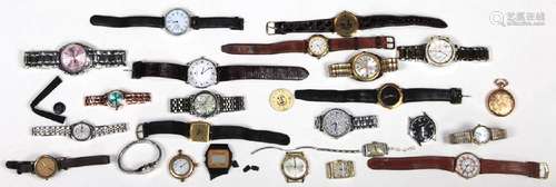 (Lot of 24) Metal wristwatches