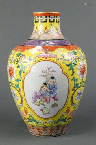 Chinese Porcelain Vase, Children