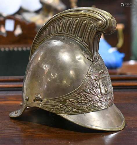 French Sapeurs Pompiers brass helmet