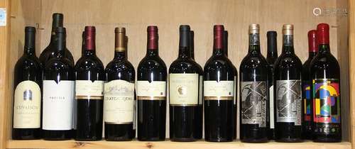 (lot of 18) Collection of California wine including