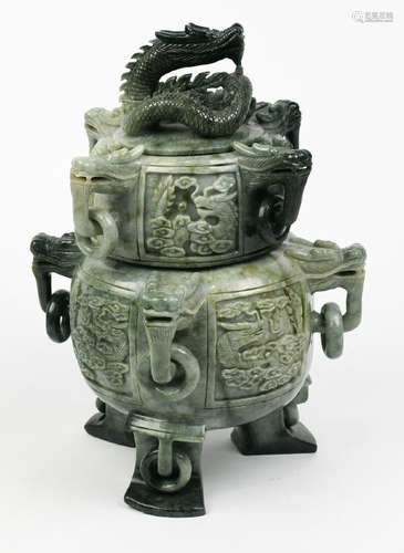 Chinese Hardstone Dragon Censer