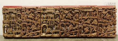 Chinese Carved Wood Panels