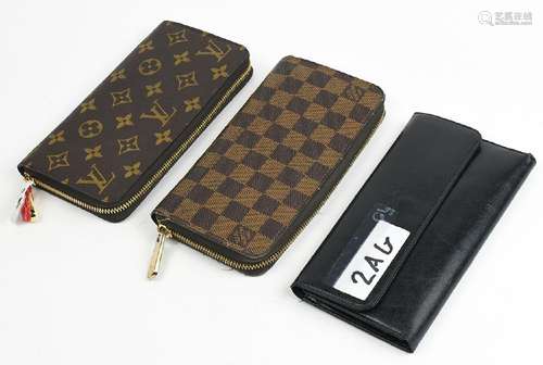 (lot of 3) Louis Vuitton and Gucci style wallets,