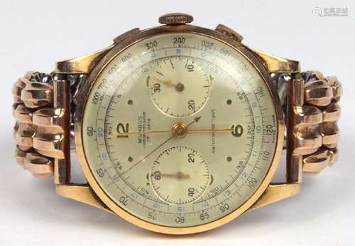 Mundus 18k yellow gold and metal wristwatch