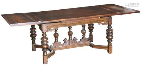 (Lot of 8) Continental oak dining suite, consisting of