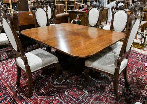 William IV double pedestal table, mid-19th Century,