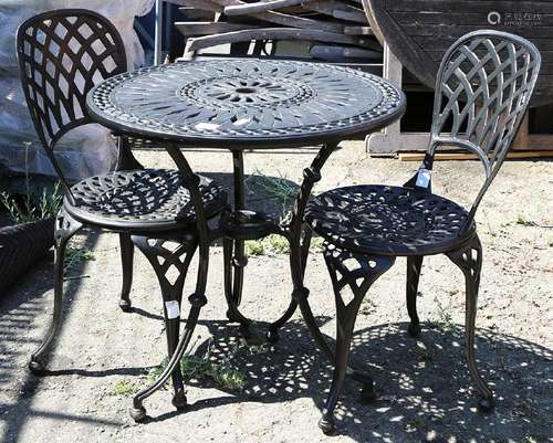 (lot of 3) French bistro style outdoor dining suite,