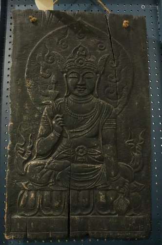 Asian Wood Panel of Avalokitesvara