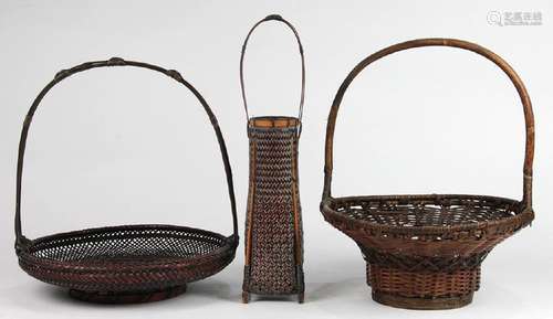 Japanese Bamboo Ikebana Baskets