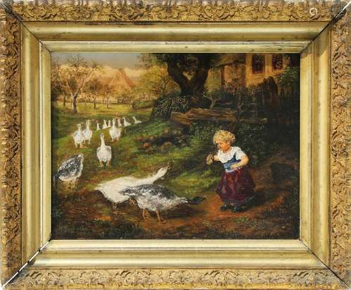 Painting, Girl Feeding Geese, 1886