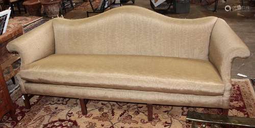 Chippendale style camel back sofa