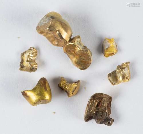 (Lot of 7) Dental gold fragments