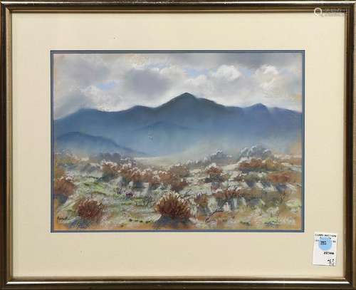 Pastel, Desert Mountain Scene