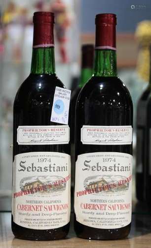 (lot of 2) 1974 Sebastiani Cabernet Sauvignon, each