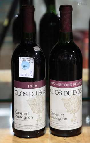 (lot of 2) 1980 Clos Du Bois Cabernet Sauvignon Sonoma