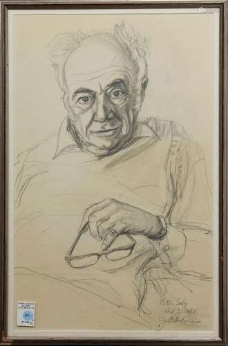 Drawing, Portrait of Peter Selz, 1988