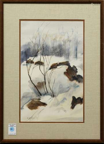 Watercolor, Winter Landscape