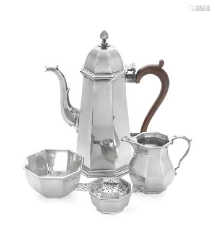 An English Silver Three-Piece Coffee Service