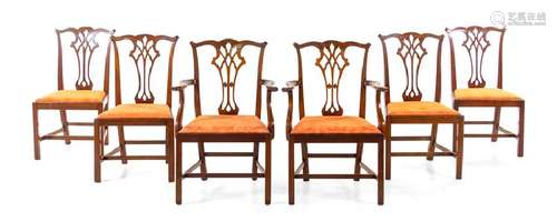 *A Set of Six George III Style Mahogany Dining Chairs