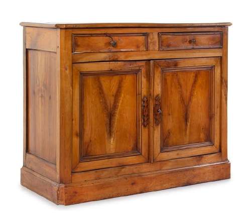 A Provincial Burl Walnut Serving Cabinet