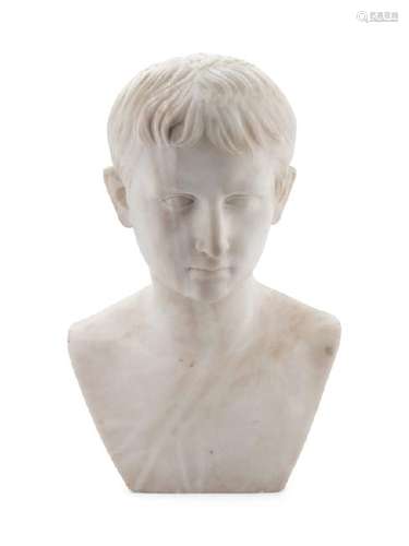 An Alabaster Bust of a Young Caesar Augustus