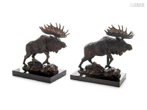 *A Pair of Cast Metal Models of Moose