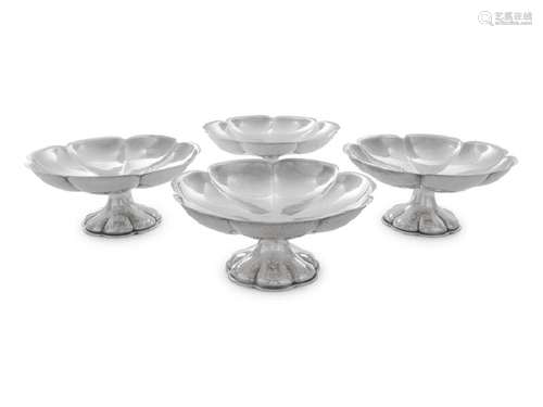 *A Set of Four American Silver Compotes