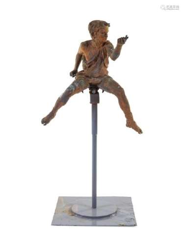 *A Patinated Bronze Figure of a Boy