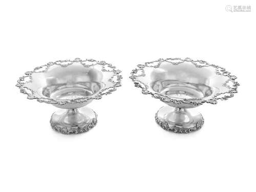 A Pair of American Silver Compotes