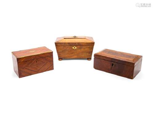 Three Regency Tea Caddies