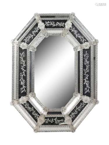 A Venetian Etched Glass Mirror